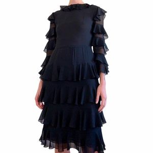 🌹SOLD🌹 70s Bill Blass Ruffle Dress